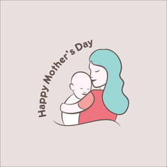 Happy Mother's day greeting card design