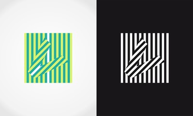 Obraz premium letter V basic concept psichology logo