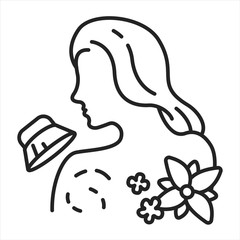 Skin dry brushing black line icon. Pictogram for web page, mobile app, promo. UI UX GUI design element. Editable stroke.