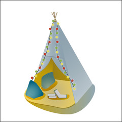 Wigwam wiht illimination and books © Ann