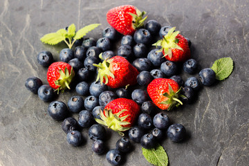 Strawberries and blueberries
