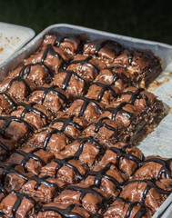 Chocolate cocoa baklava, turkish dessert sweet and traditional authentic specialty, baklava