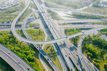 overpass with highway in city