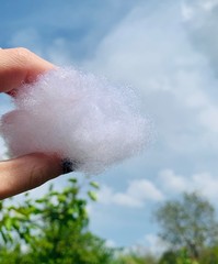 hand with soap bubbles