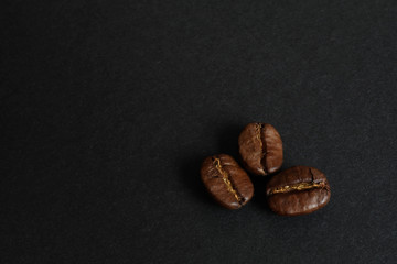 aromatic coffee beans close up
