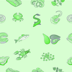 Food pattern on a color background