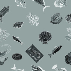 Food pattern on a color background