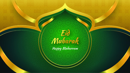 Islamic background. Eid Al-Fitr. Happy Muharam