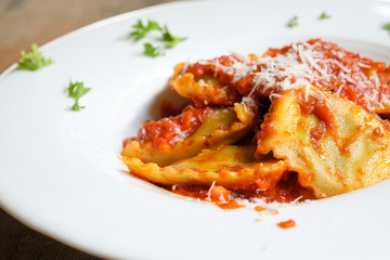 Ravioli with tomato sauce