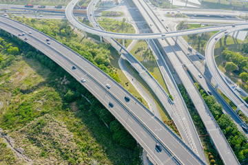 overpass with highway in city