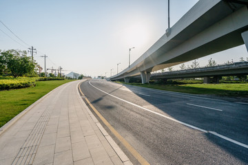overpass with highway in city