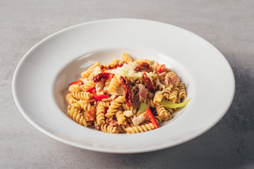 tasty pasta meal served on plate