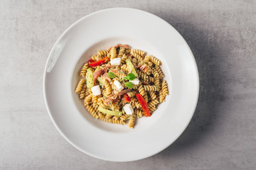 tasty pasta meal served on plate