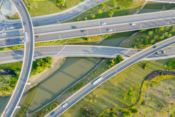 overpass with highway in city