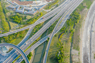 overpass with highway in city