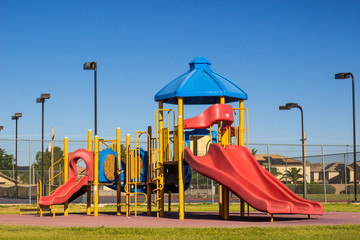Children's Playground Equipment With Colorful Slides
