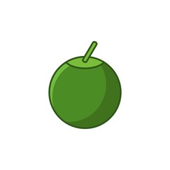 Illustration of Green Coconut, fresh and natural with a green color