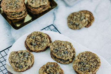 Baking Oatmeal Chocolate Chip Cookies