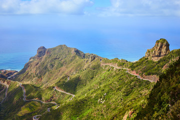 Fototapeta na wymiar Beautiful landscape view of Anaga Rural Park, Tenerife, Canary Islands, Spain