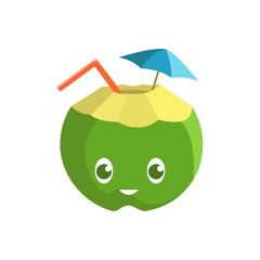 Illustration of Green Coconut, fresh and natural with a green color