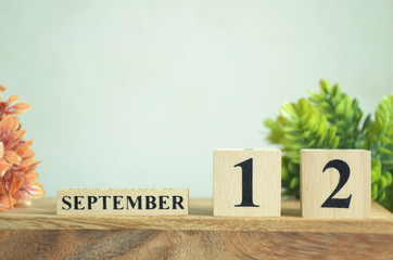 September 12, Cover natural Calendar, Appointment Date design.