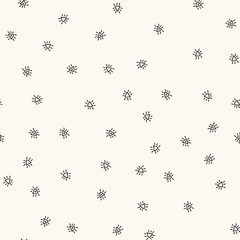Seamless pattern with handdrawn figures. Vector repeating monochrome texture