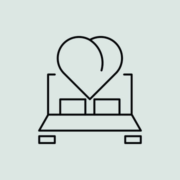 recommend clip art: bed outline icon for web and mobile app on white background, vector symbol