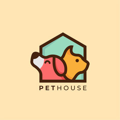 cat dog colorful icon template  veterinary Premium Vector