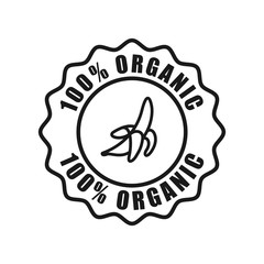 badge organic stamp icon in trendy flat design