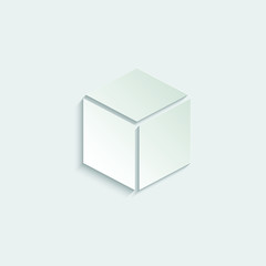 paper cube icon vector black cube sign