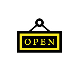 Open sign icon vector. Simple design on white background.