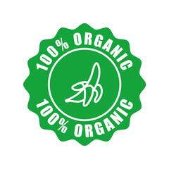 badge organic stamp icon in trendy flat design