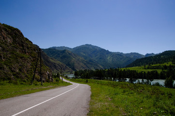 mountains and road