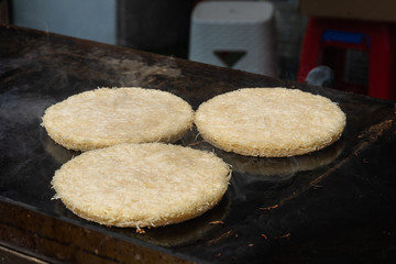 Künefe, sweet and savory levantine cheese pastry, turkish dessert specific and traditional.