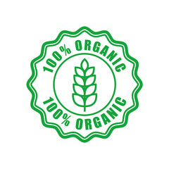 badge organic stamp icon in trendy flat design
