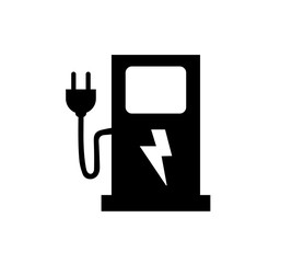 Electric fuel pump icon on white background. Vector Illustration.