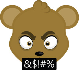 Vector illustration of the face of an angry cartoon mouse