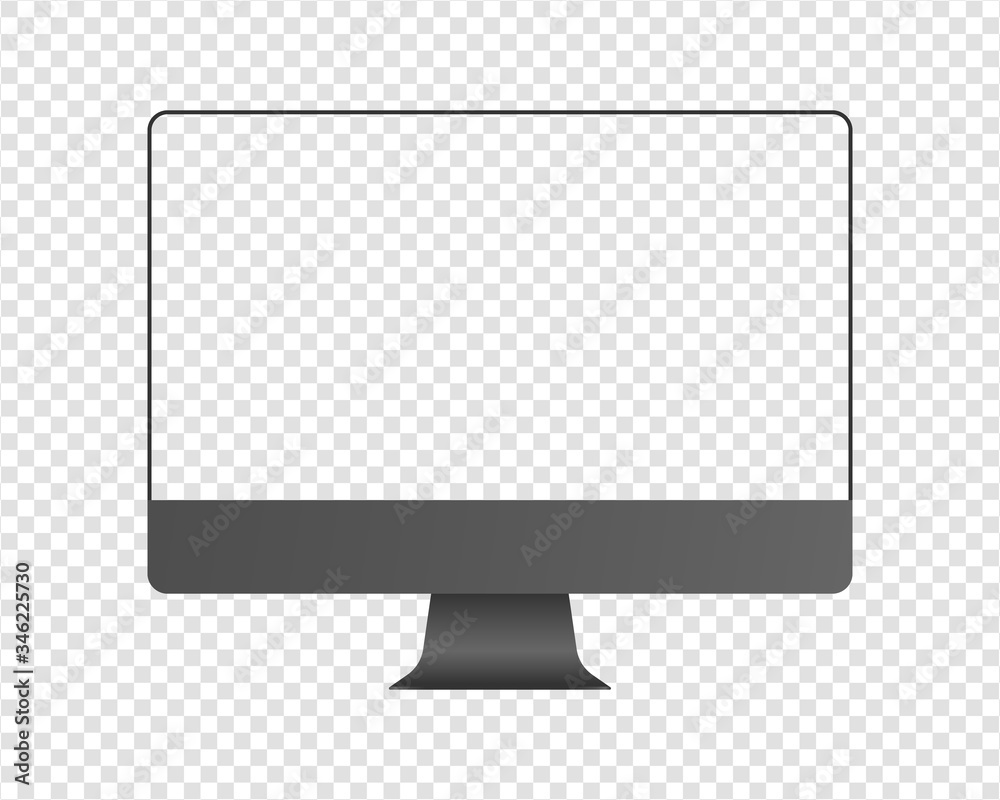 Poster modern desktop computer mockup. desktop computer mockup with transparent screen. mockup isolated on 