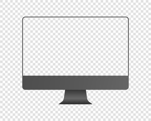 Modern desktop computer mockup. Desktop computer mockup with transparent screen. Mockup isolated on transparent background. - obrazy, fototapety, plakaty