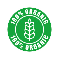 badge organic stamp icon in trendy flat design