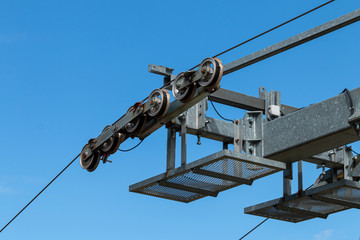 Ski lift mechanism. Metal construction,