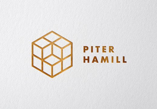 Realistic Press and Copper Foil Logo and Text  Effect Mockup