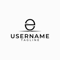 The initials logo e is black.