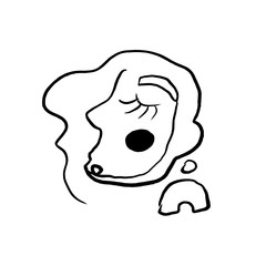 Continuous line art abstract woman face.