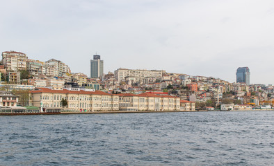 Obraz premium Istanbul, Turkey - a natural separation between Europe and Asia, the Bosporus is a main landmark in Istanbul. Here in particular a glimps of its waters and buildings