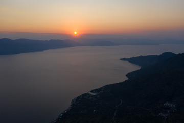 Fototapeta na wymiar Aerial view of Methana peninsula islands, Greece
