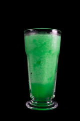 Frozen fresh fruits drinks. Fresh fruits, juice drinks isolated on black background. iced drink. summer drink