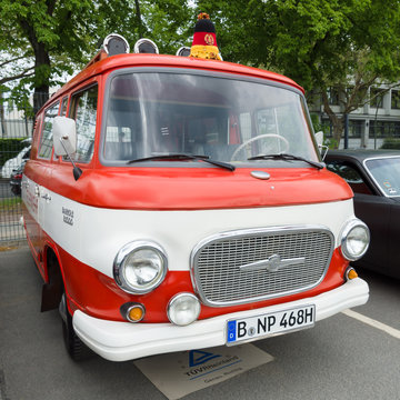 BERLIN - MAY 11: Fire Engine Barkas B1000, 26th Oldtimer-Tage Berlin-Brandenburg, May 11, 2013 Berlin, Germany