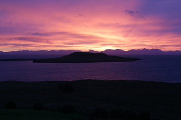 Stunning sunset over a remote island