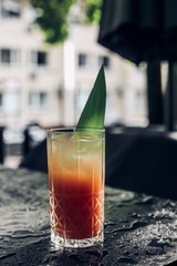 bright tasty food table setting cocktails and alcohol